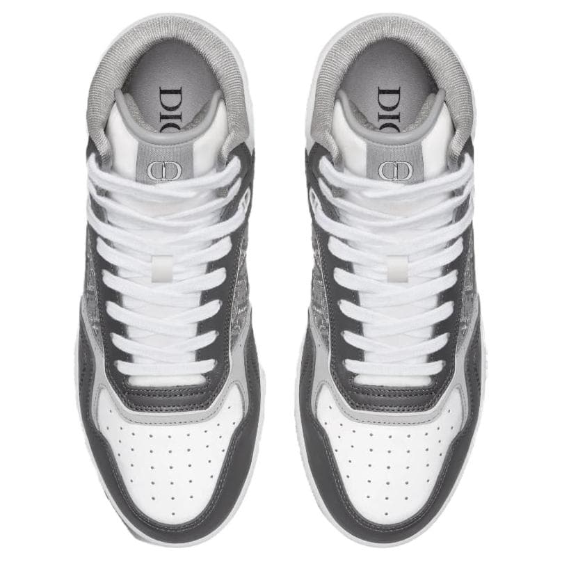 Кроссовки DIOR B27 Leather Oblique High Top Sneakers Gray - изображение 5