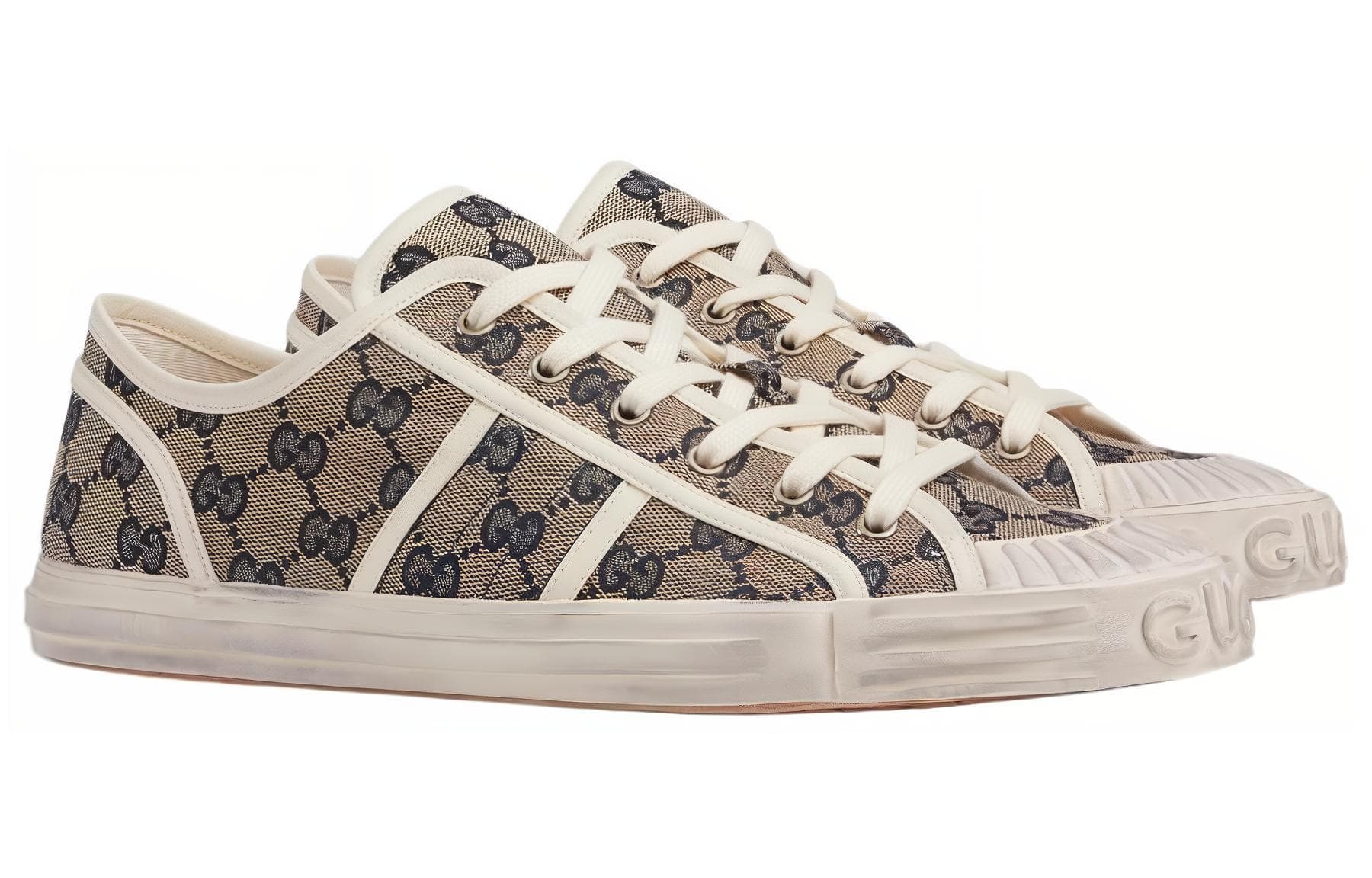 Кеды Gucci Canvas Low-Top Beige Blue - изображение 3