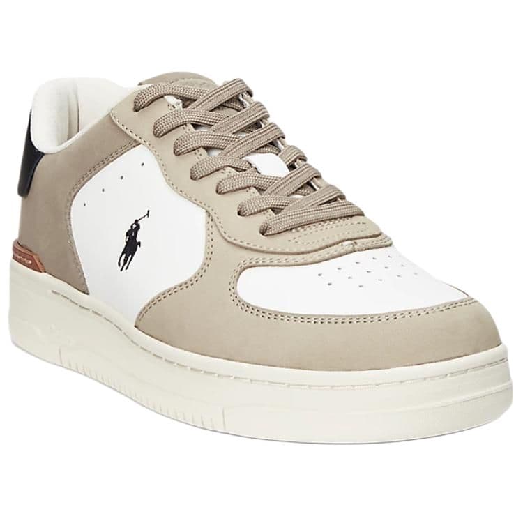 Кроссовки Polo Ralph Lauren Masters Корт Кожа Низкий Топ Скейтборд Обувь Мужская Светлый Умбра - изображение 3