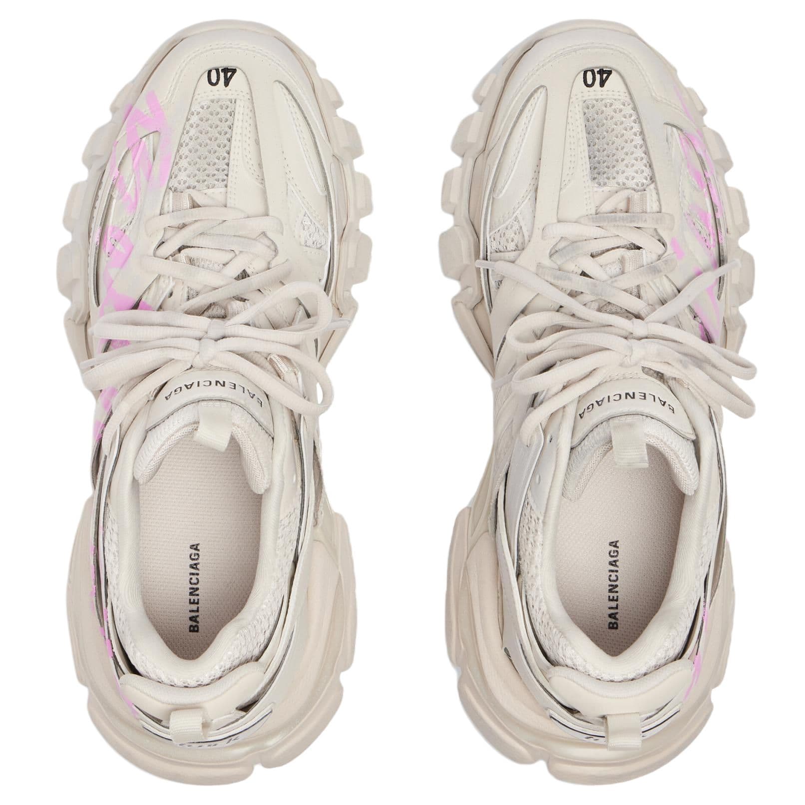 Кроссовки Balenciaga Track 1,0 Массивные кроссовки Low Топ Бежево-розовый Женские - изображение 4