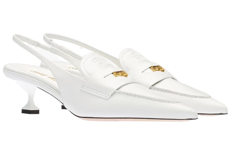 Туфли Miu Miu Penny Leather Loafers White - изображение 3