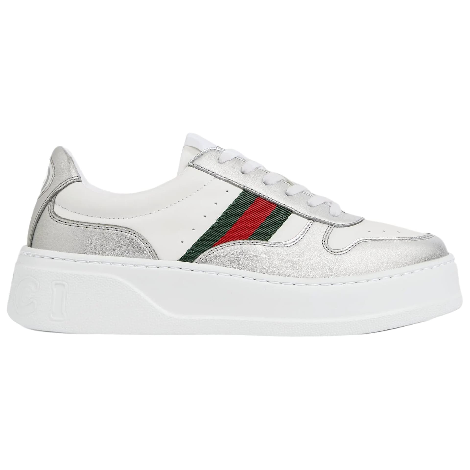 Кроссовки Gucci Leather Lace-Up Low Top Sneakers White - изображение 2