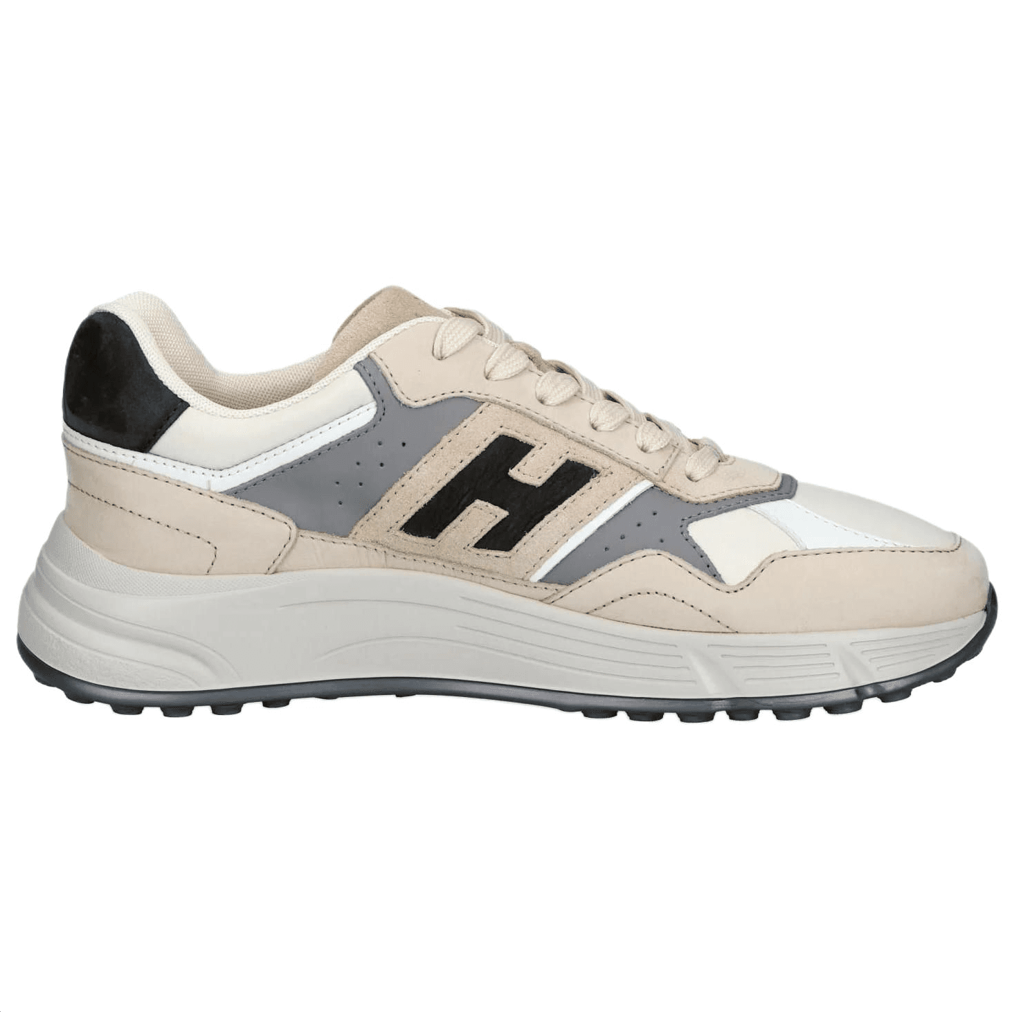 Кроссовки HOGAN Hyperlight Замша Низкий Топ Повседневная Обувь 4,5 см Мужская Бежевая - изображение 4