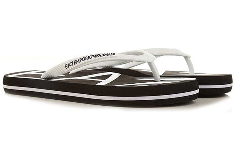 Шлёпанцы Emporio Armani Flip Flops Black White - изображение 4