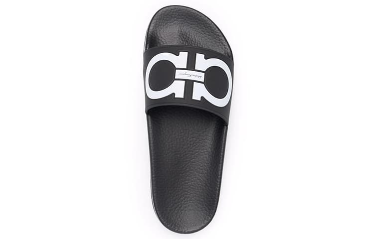 Сандалии Ferragamo Gancini Print Open Toe Sandals Black - изображение 5