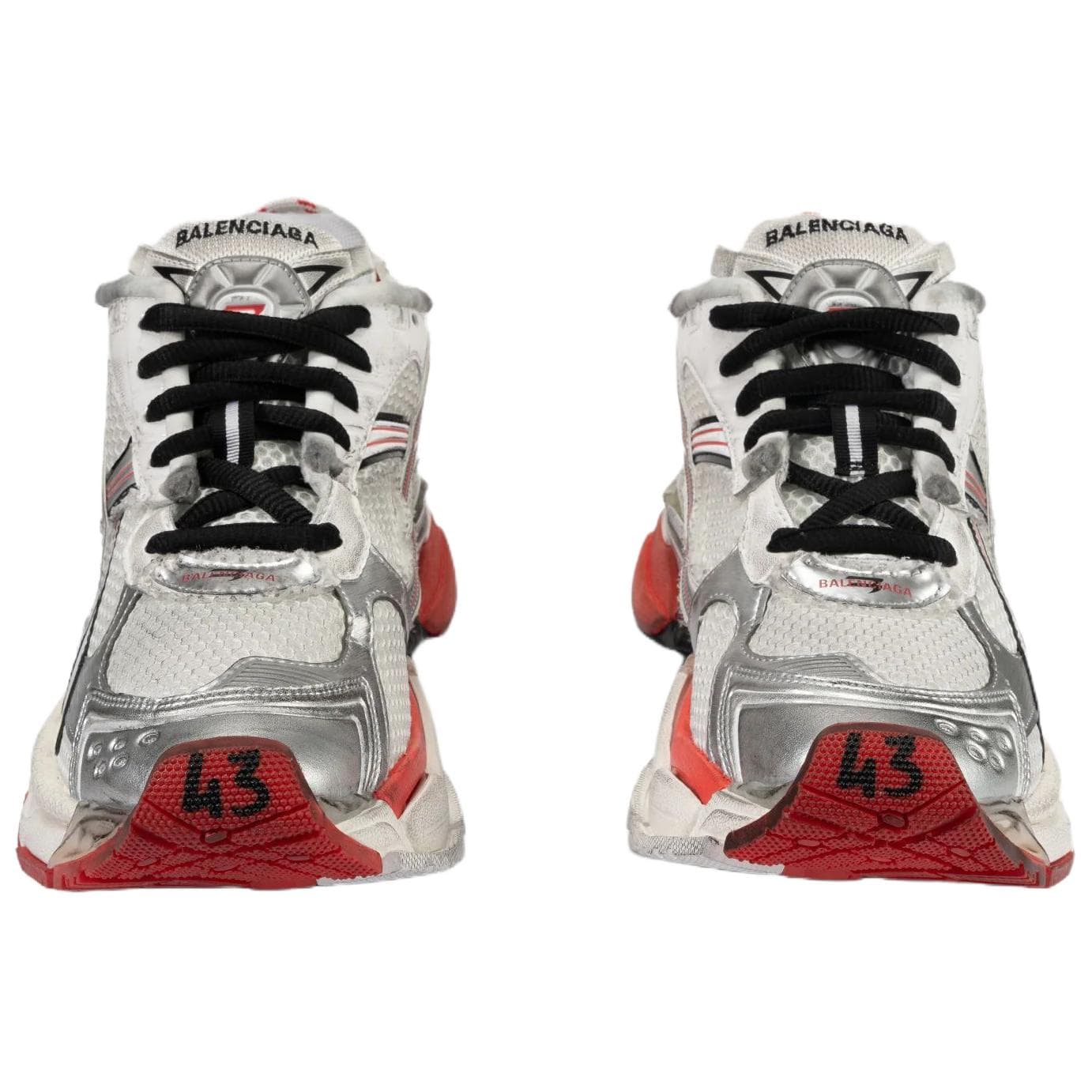 Кроссовки Balenciaga Сетчатая ткань Runner Low Повседневная обувь Мужская Серебряная - изображение 4