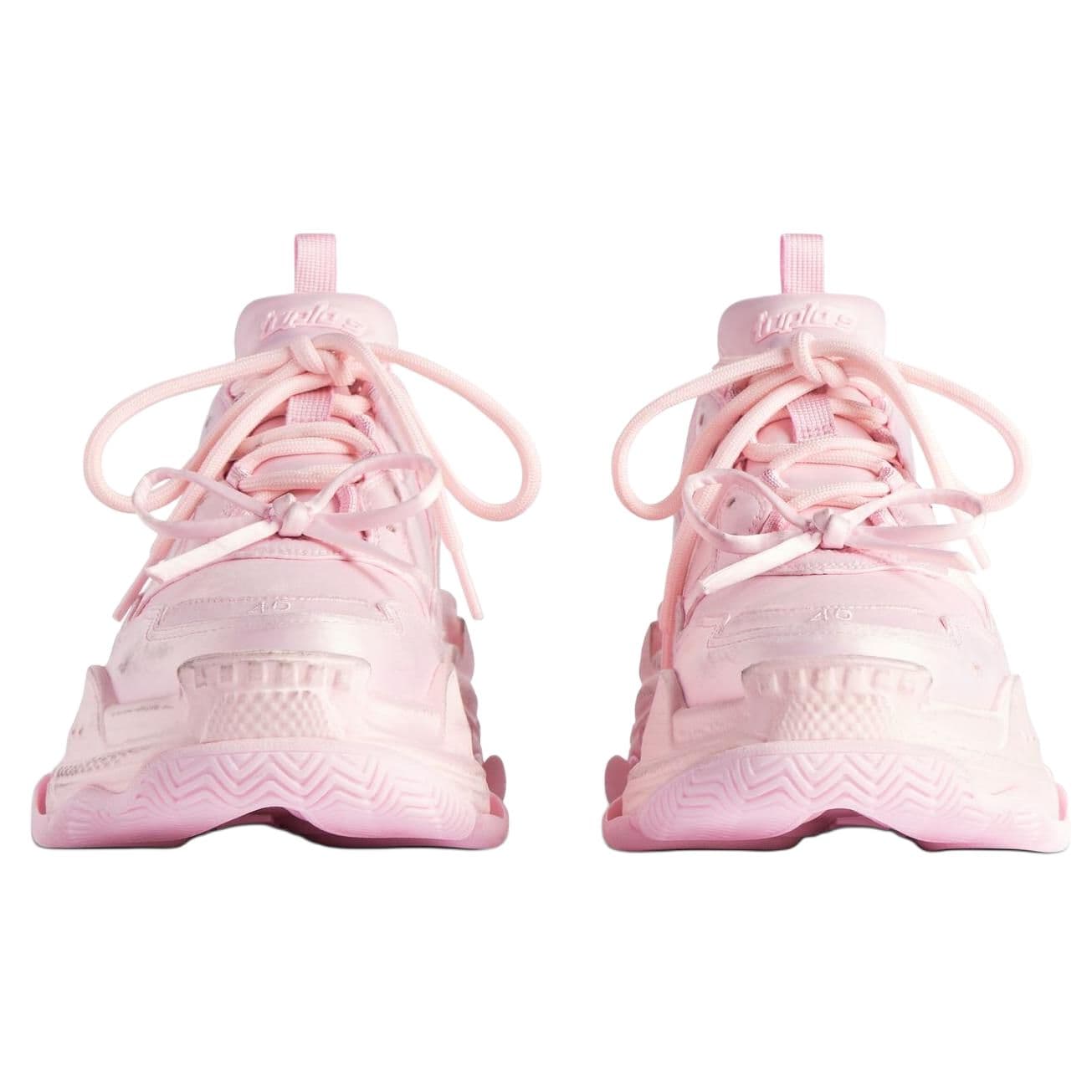 Кроссовки Balenciaga Triple S Ткань Низкий Верх Повседневная Обувь Женская Розовая - изображение 3