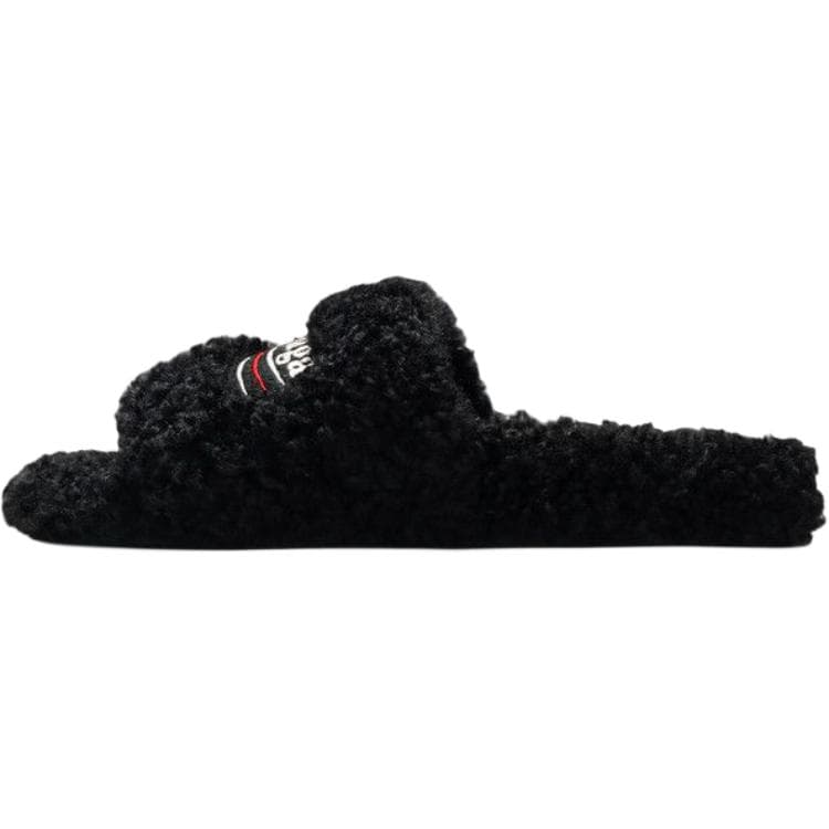 Сандалии Balenciaga Furry Шлепанцы Женские Черные - изображение 1