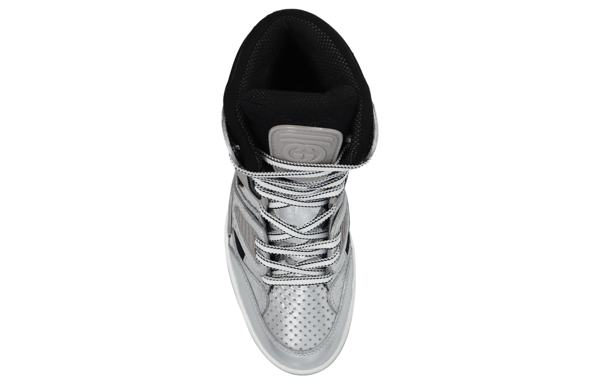 Кроссовки Gucci Basket High-Top Black Silver - изображение 5