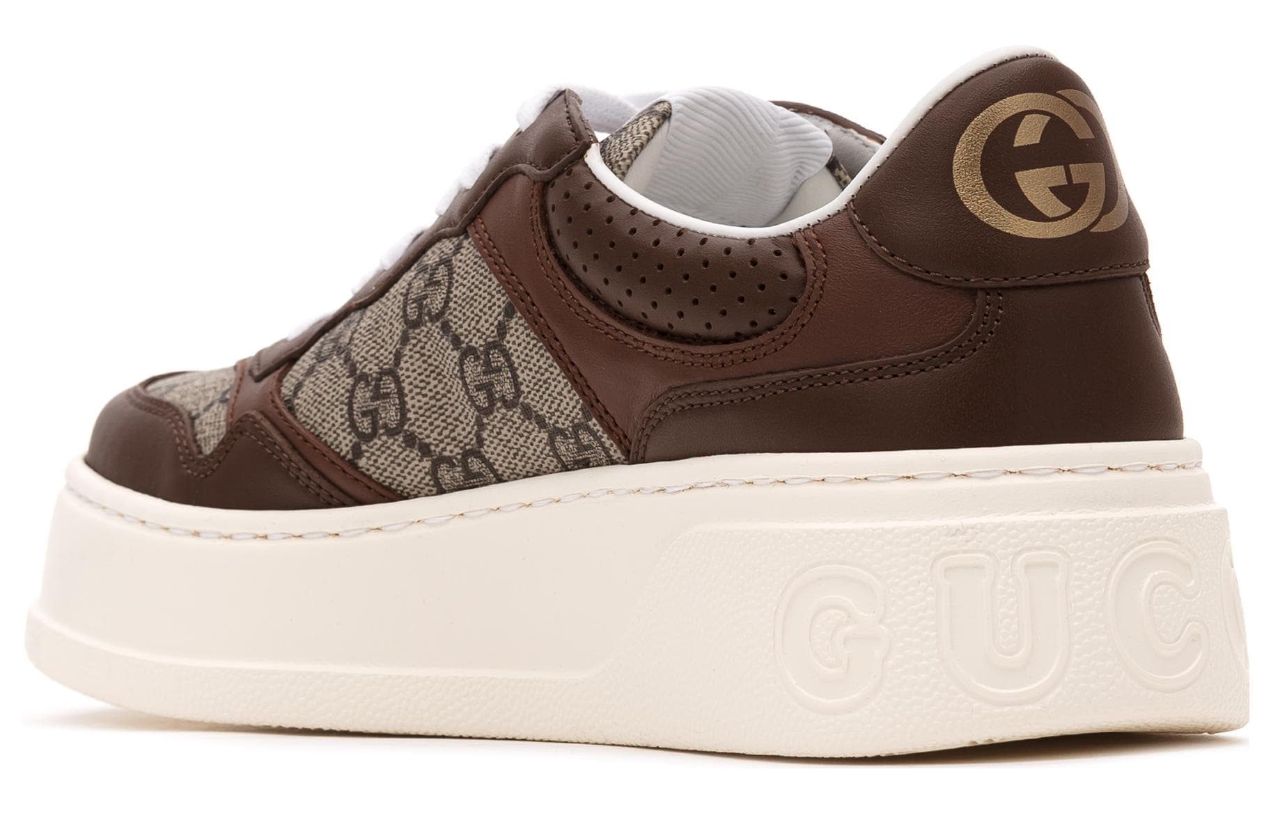 Кроссовки Gucci Brown Leather Low-Top Sneakers - изображение 5
