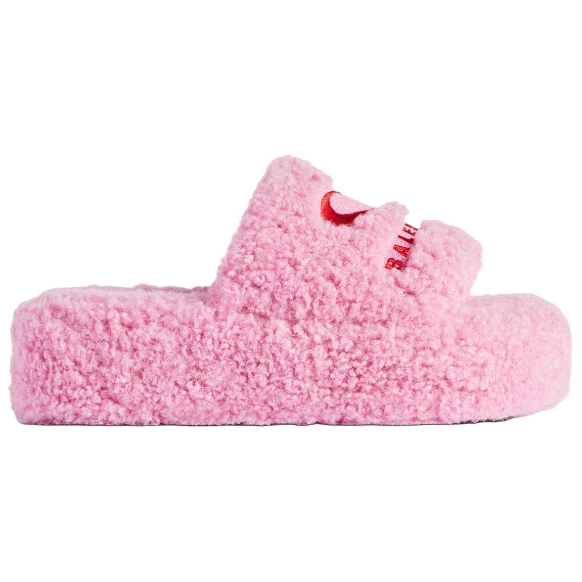 Сандалии Balenciaga Furry Шлепанцы 5 см Женские Розовые - изображение 2