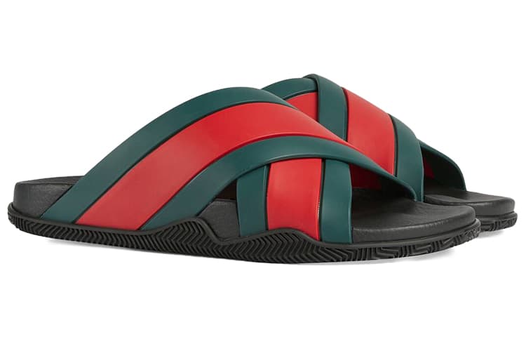Сандалии Gucci Slides Red Green - изображение 2