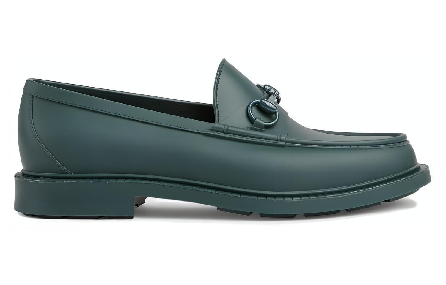 Лоферы Gucci Rubber Loafer Deep Green - изображение 2