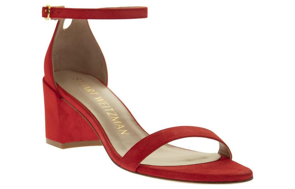 Шлёпанцы Stuart Weitzman SW Простые Модные Трендовые Сандалии с Одинарной Шнуровкой 6,5 см Женские Красные - изображение 3