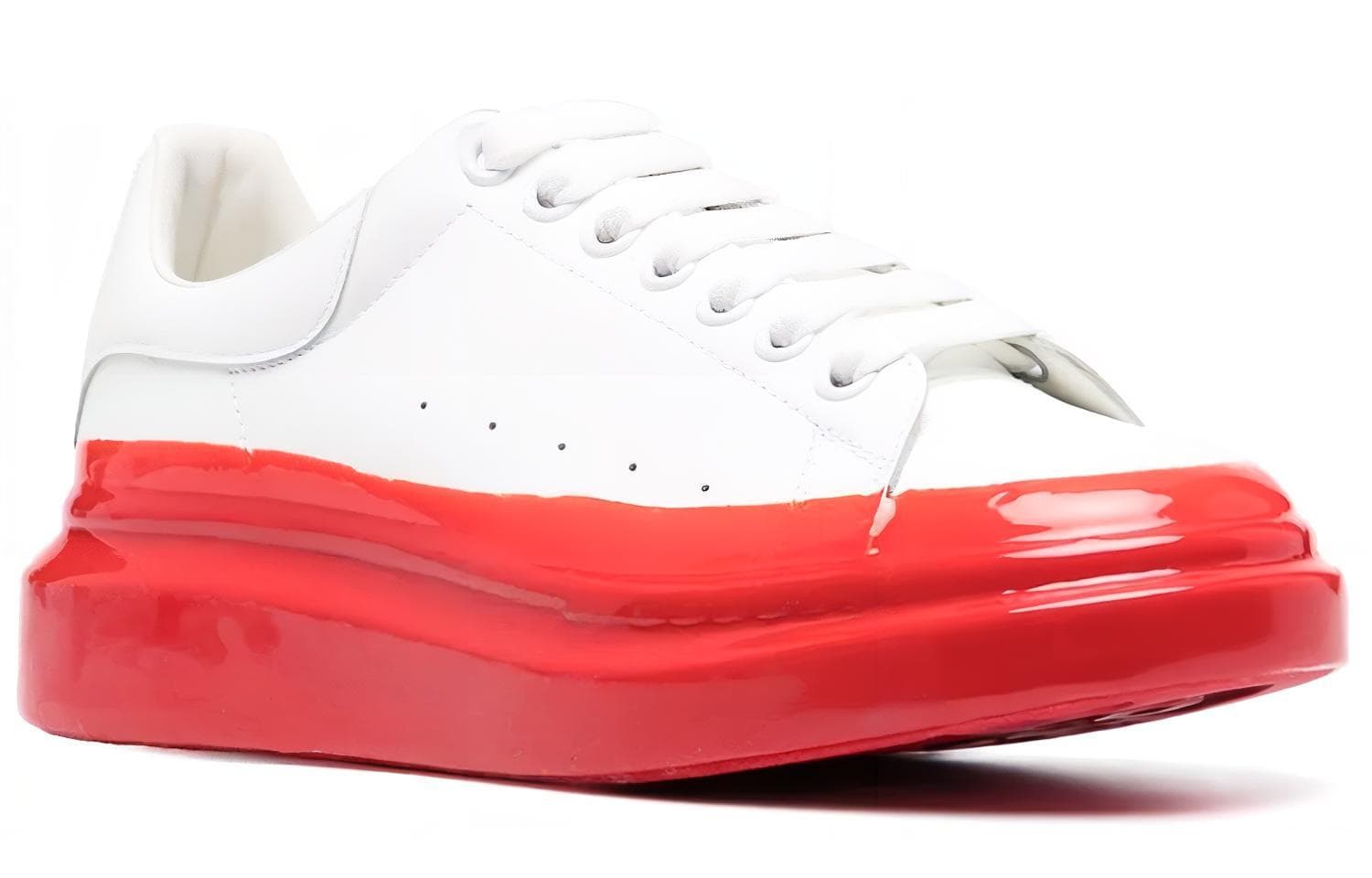 Кроссовки Alexander McQueen Oversized Sneakers White Red - изображение 2