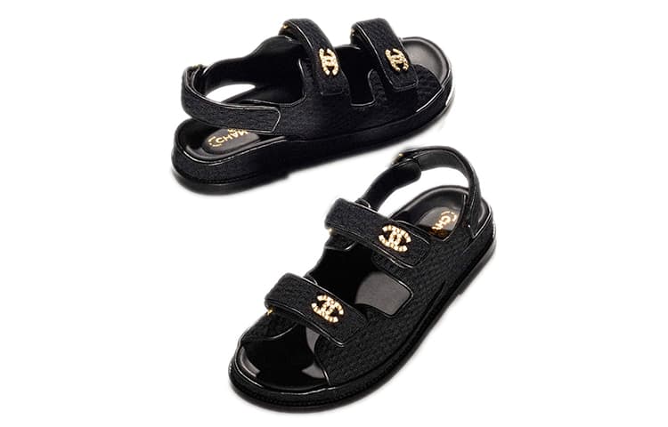 Шлёпанцы CHANEL Knit Sport Sandals Black - изображение 4