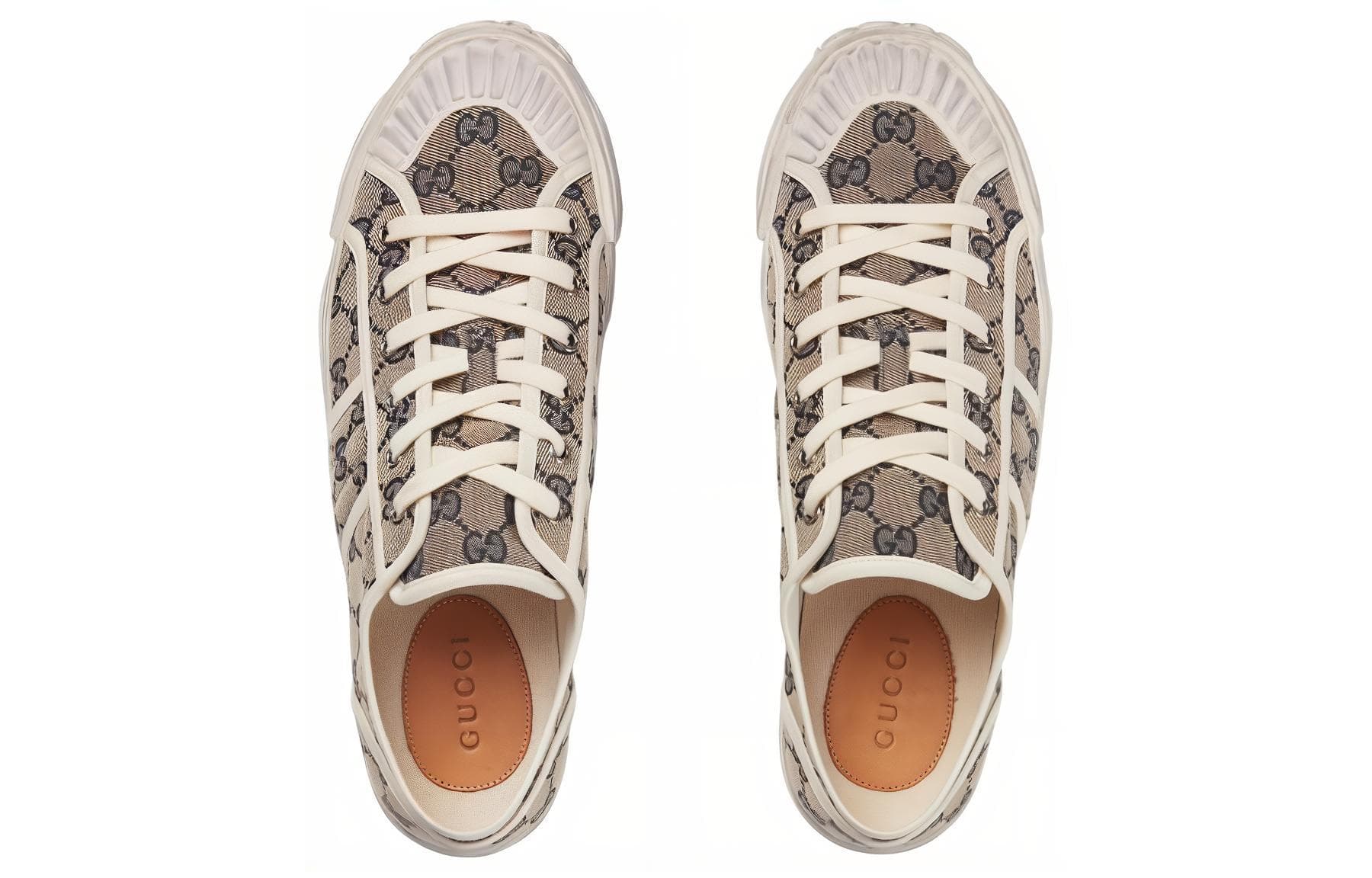 Кеды Gucci Canvas Low-Top Beige Blue - изображение 4
