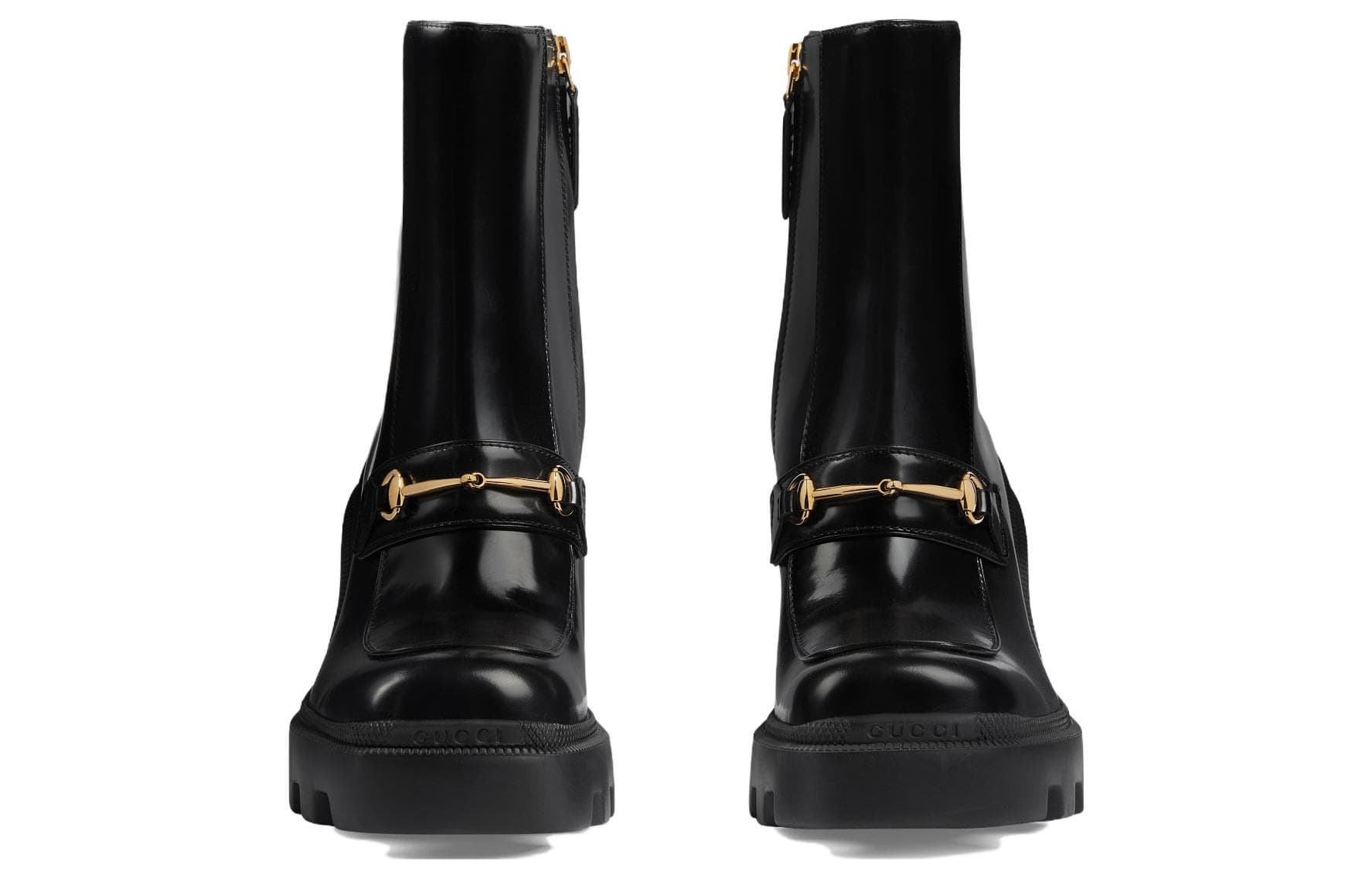 Сапоги Gucci Leather Ankle Boots Black - изображение 4