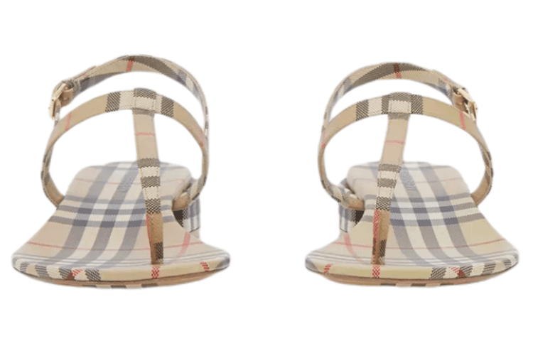 Шлёпанцы Burberry Vintage Check Shearling Sandals Beige - изображение 4
