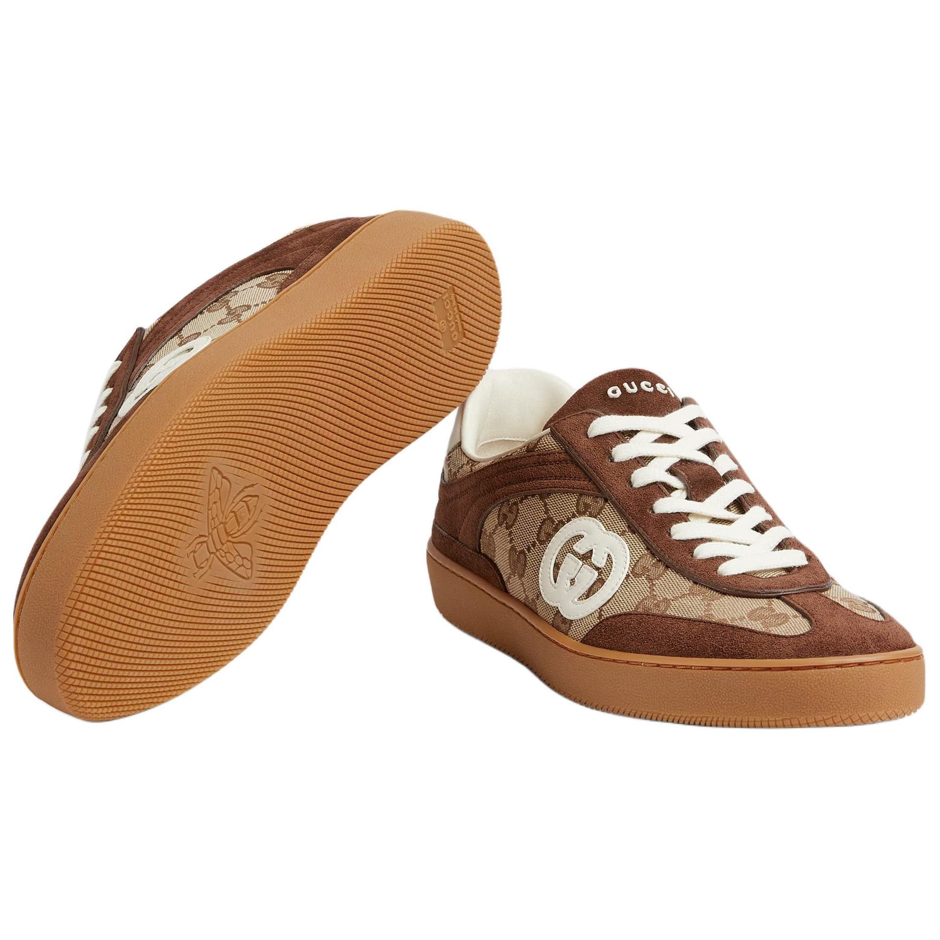 Кроссовки Gucci Interlocking Low Brown - изображение 6