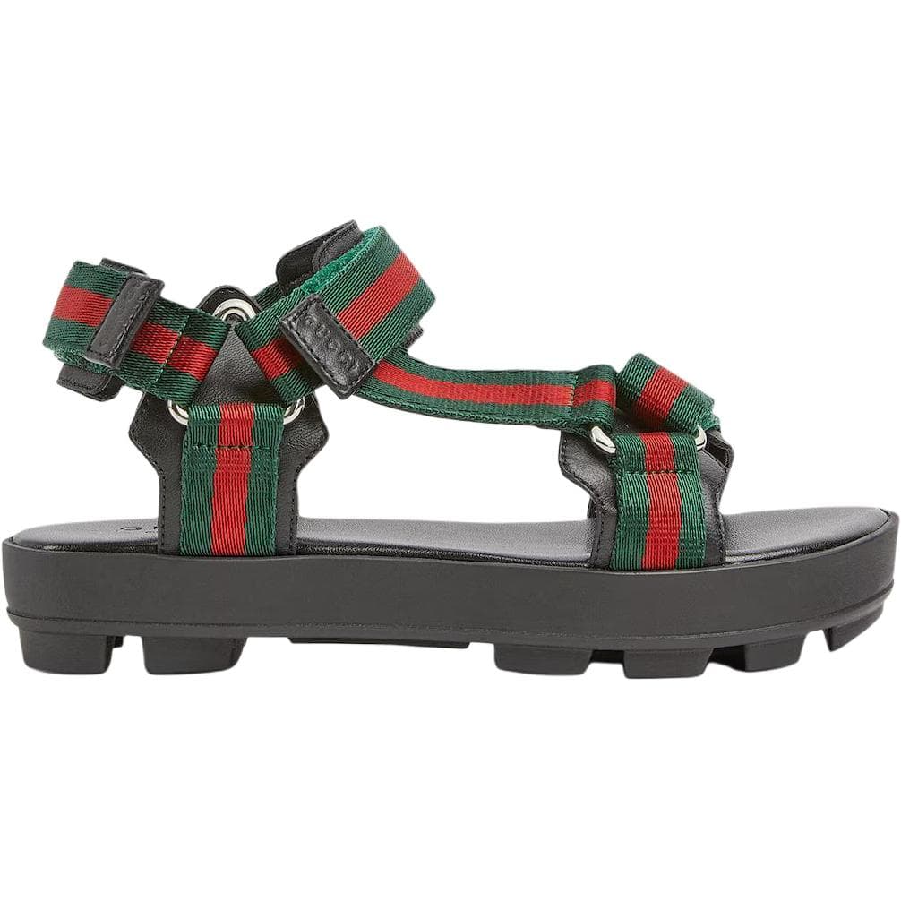 Сандалии GUCCI Web Детские сандалии Зеленый Красный Детский - изображение 2