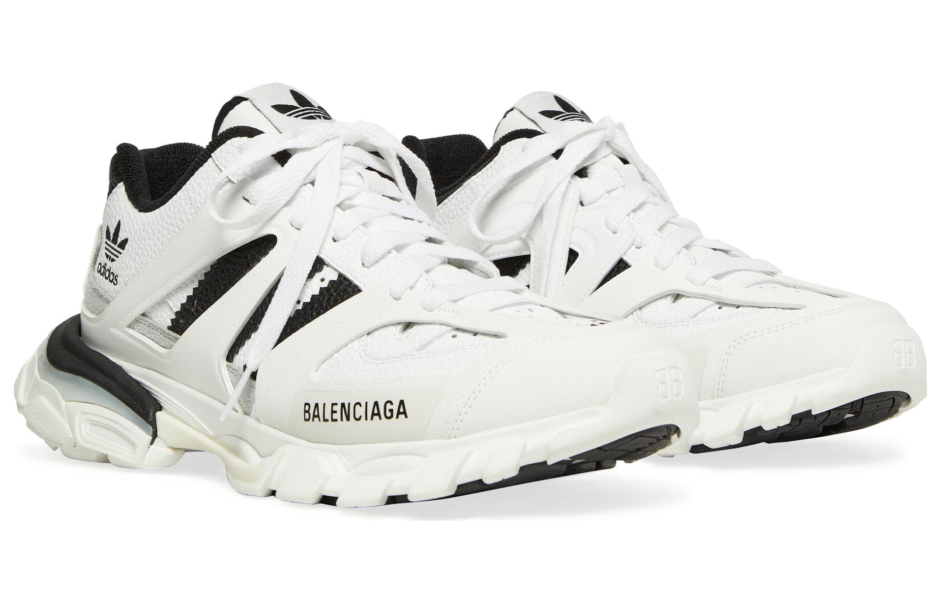 Кроссовки Adidas Originals x Balenciaga Track Forum Low Топ Массивные кроссовки Женские Белый Черный - изображение 3