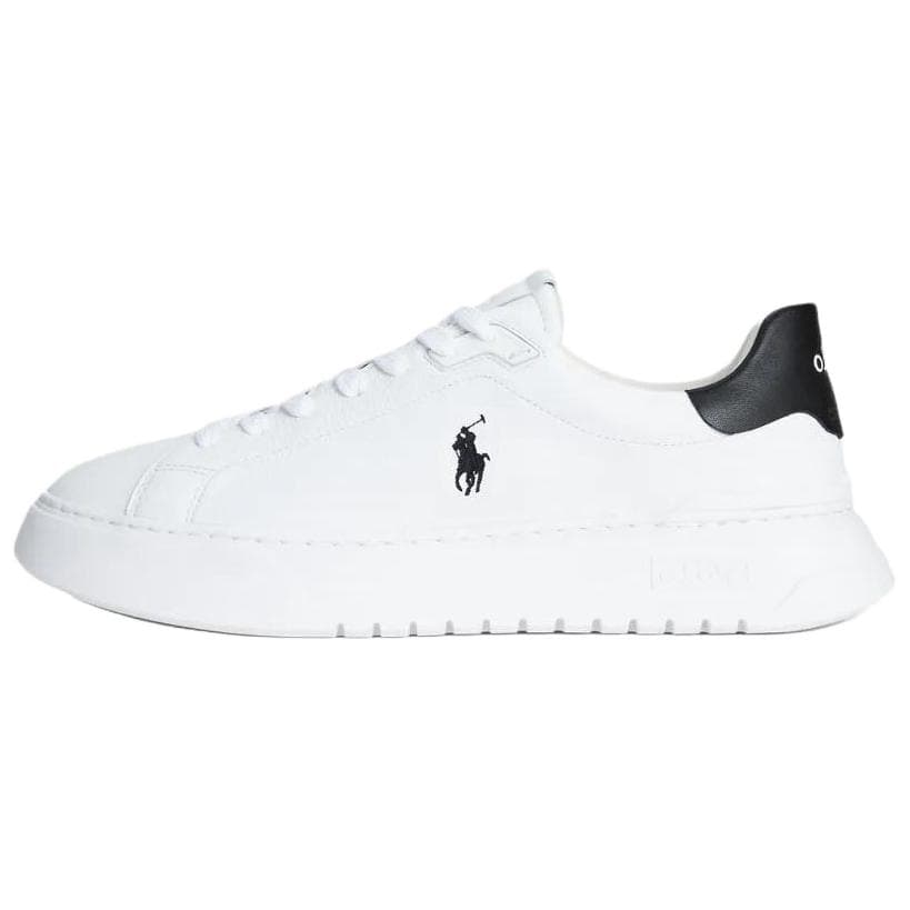 Кроссовки Polo Ralph Lauren RLite Корт Выгорающая печать Кожа Низкие Кроссовки для скейтбординга Мужские Белые Черные Каблук TAB - изображение 1