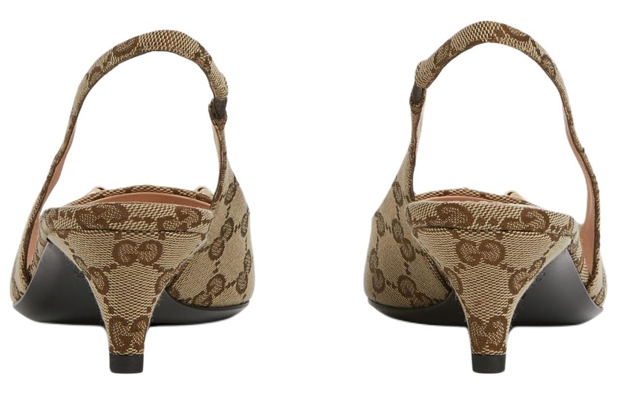 Туфли Gucci Double G Leather Heels Brown - изображение 5