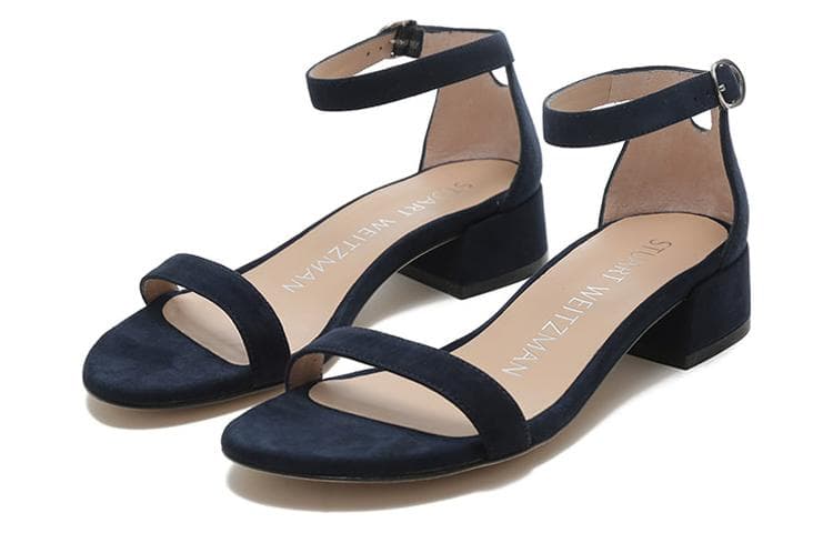 Шлёпанцы Stuart Weitzman Sw Искусственная замша Одиночные Шнуровые Сандалии Женские Темно-синие - изображение 3