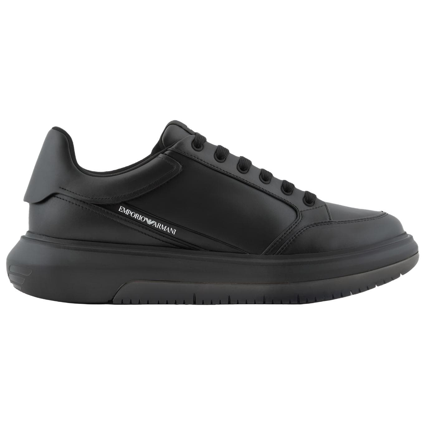 Кроссовки EMPORIO ARMANI Кожаные низкие кроссовки для скейтбординга мужские черные - изображение 2