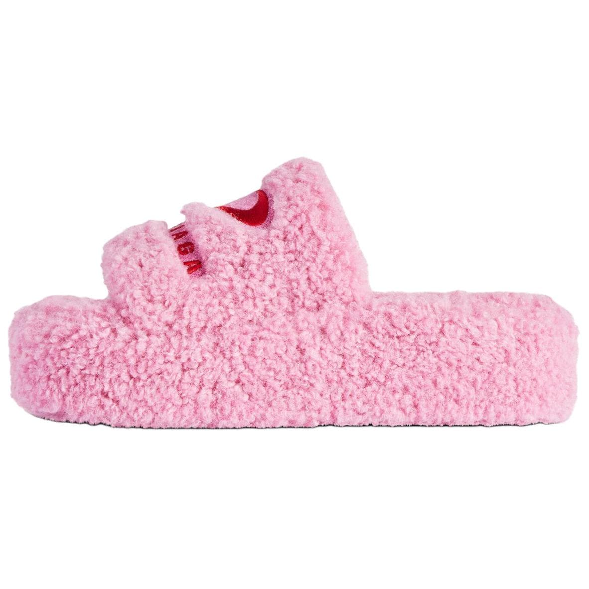 Сандалии Balenciaga Furry Шлепанцы 5 см Женские Розовые - изображение 1