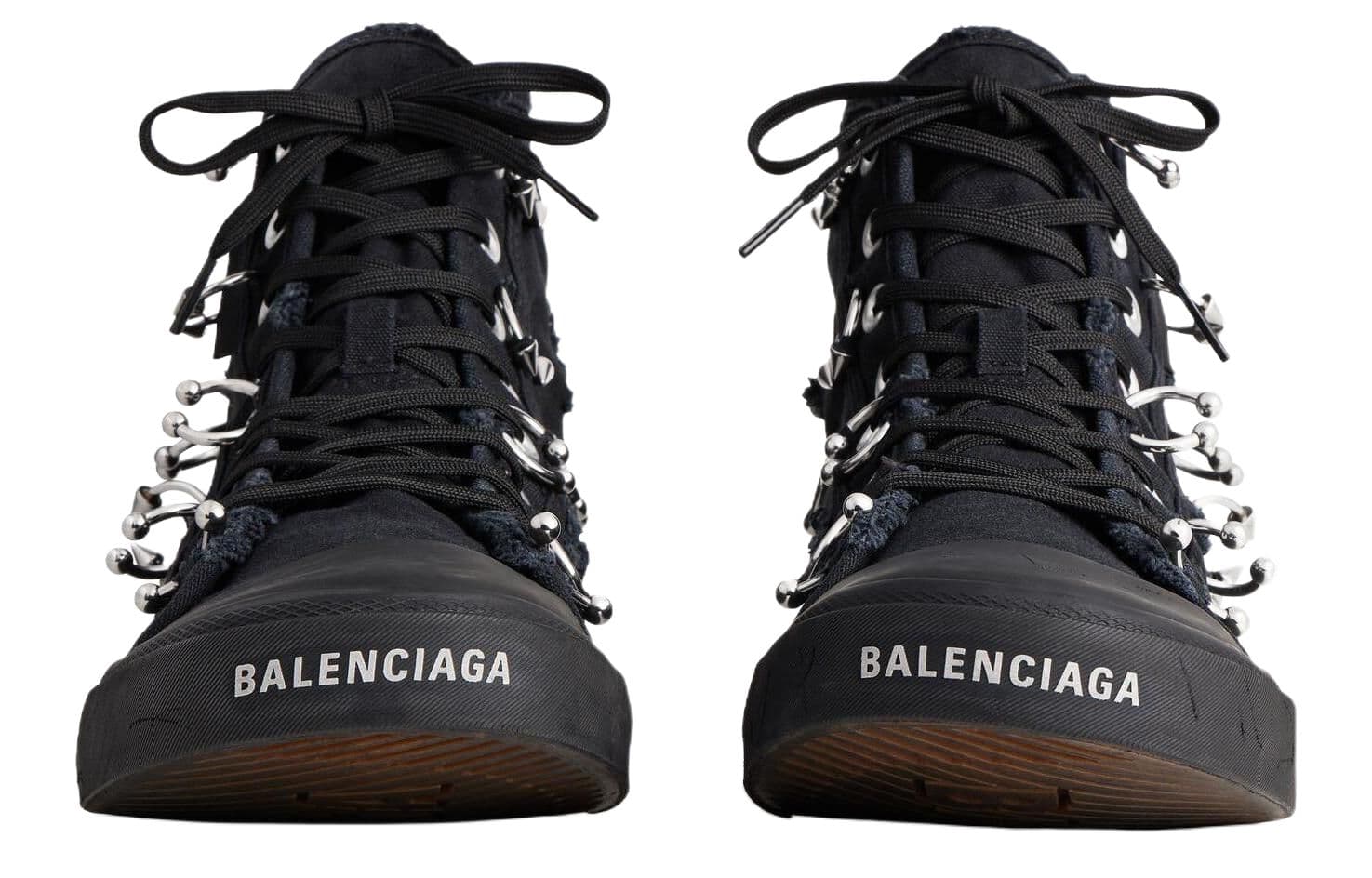 Кеды Balenciaga Paris Кеды Высокие Canvas для скейтбординга Женские Черные - изображение 3
