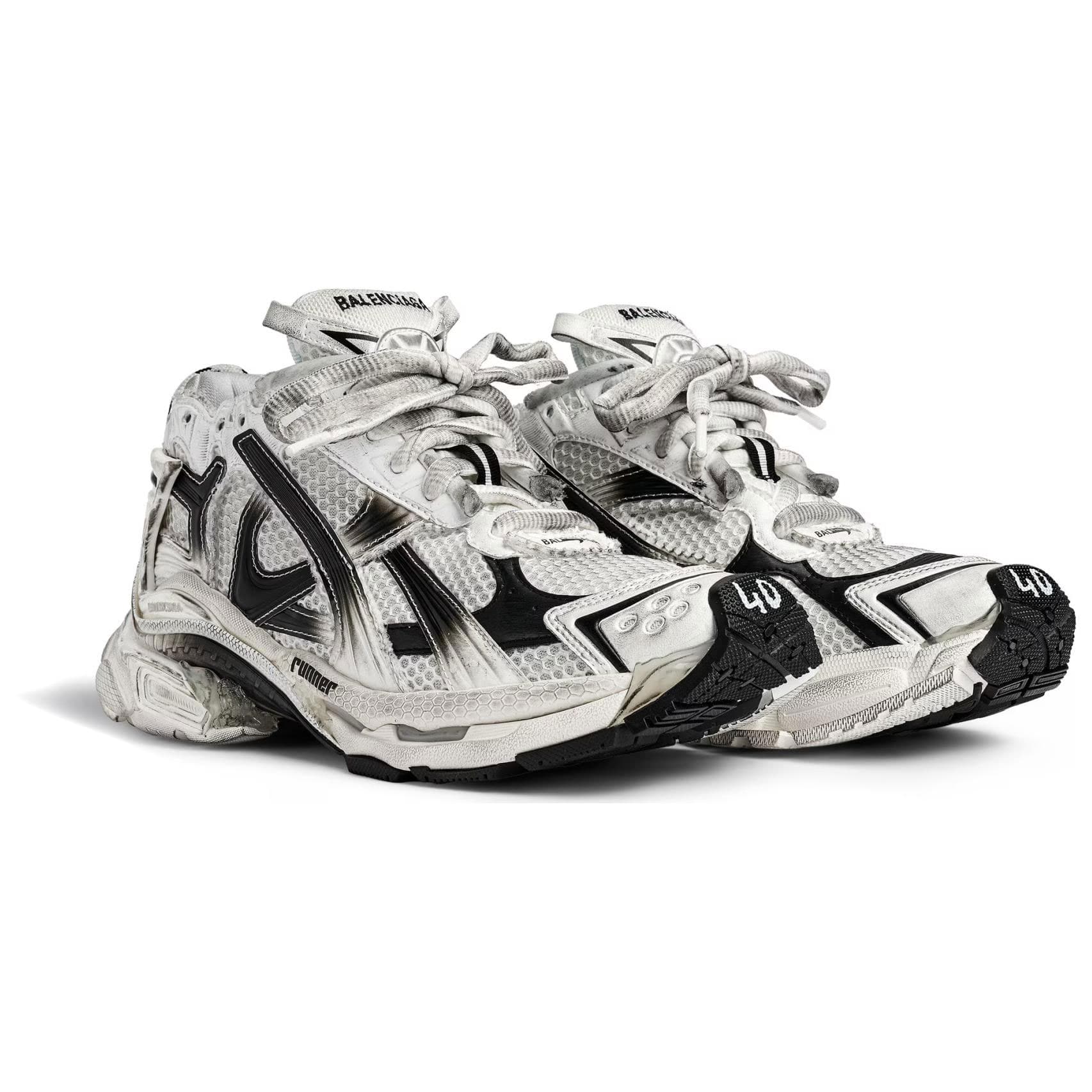 Кроссовки Balenciaga Runner Массивные кроссовки Low Топ Черный белый Мужской - изображение 3