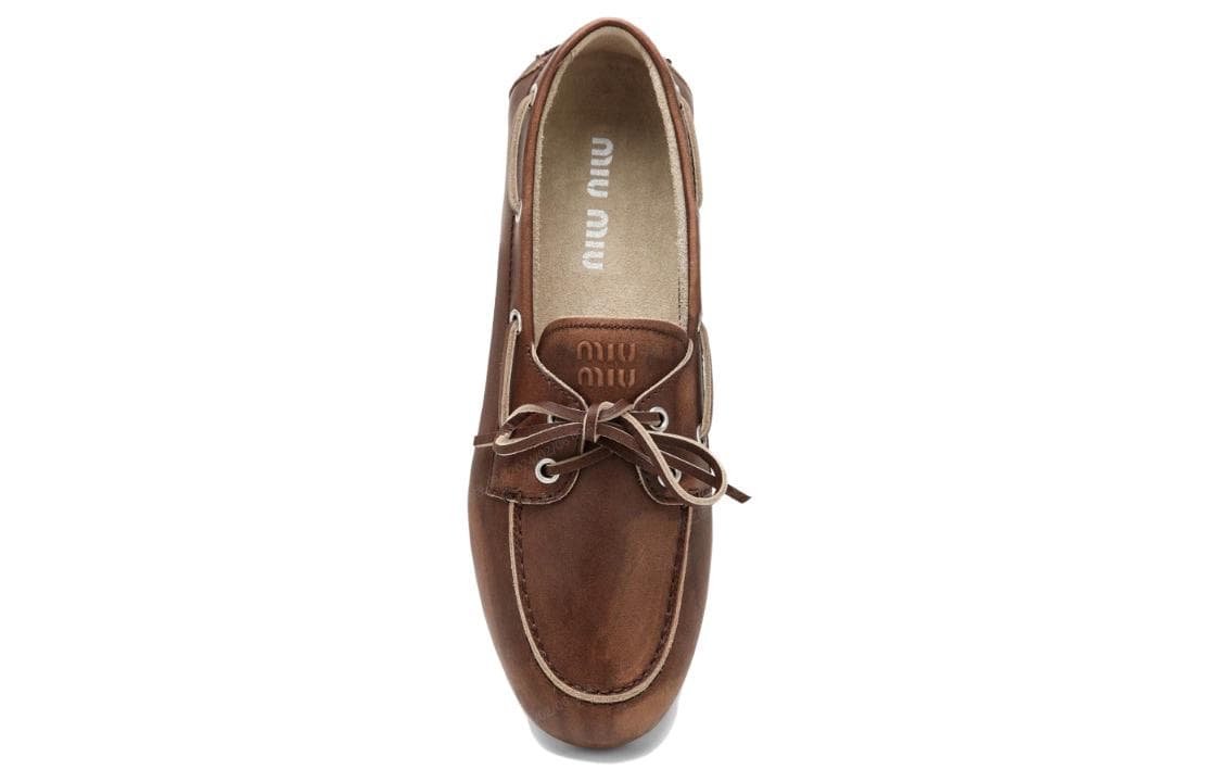 Miu Miu Boat Shoes Brown - изображение 5