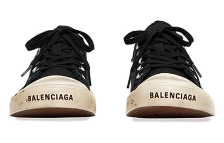Кеды Balenciaga Graffiti Ткань Низкие Повседневные Мужские Черно-Белые Кроссовки - изображение 4