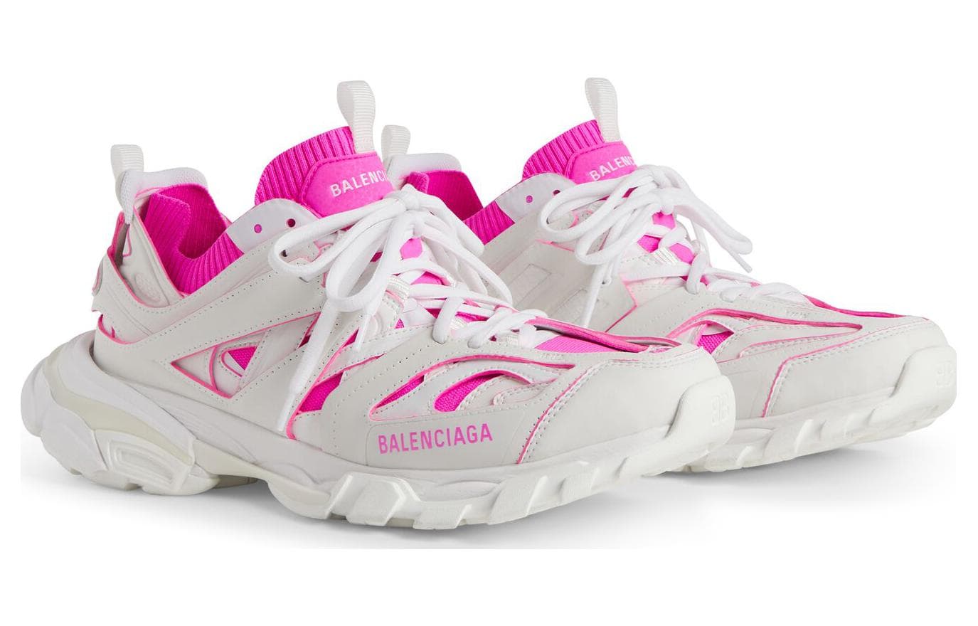 Кроссовки Balenciaga Track Sock Low Топ Повседневная обувь Женская Белая Розовая - изображение 3