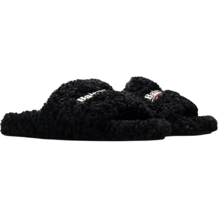 Сандалии Balenciaga Furry Шлепанцы Женские Черные - изображение 3