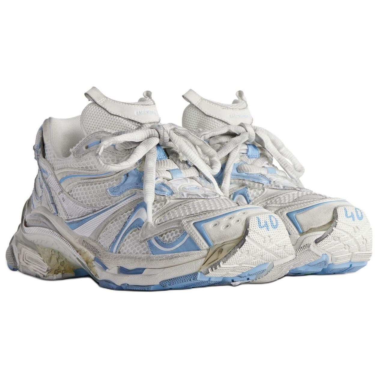 Кроссовки Balenciaga Runner 2,0 Low Топ Массивные кроссовки Женские Белый Синий - изображение 3
