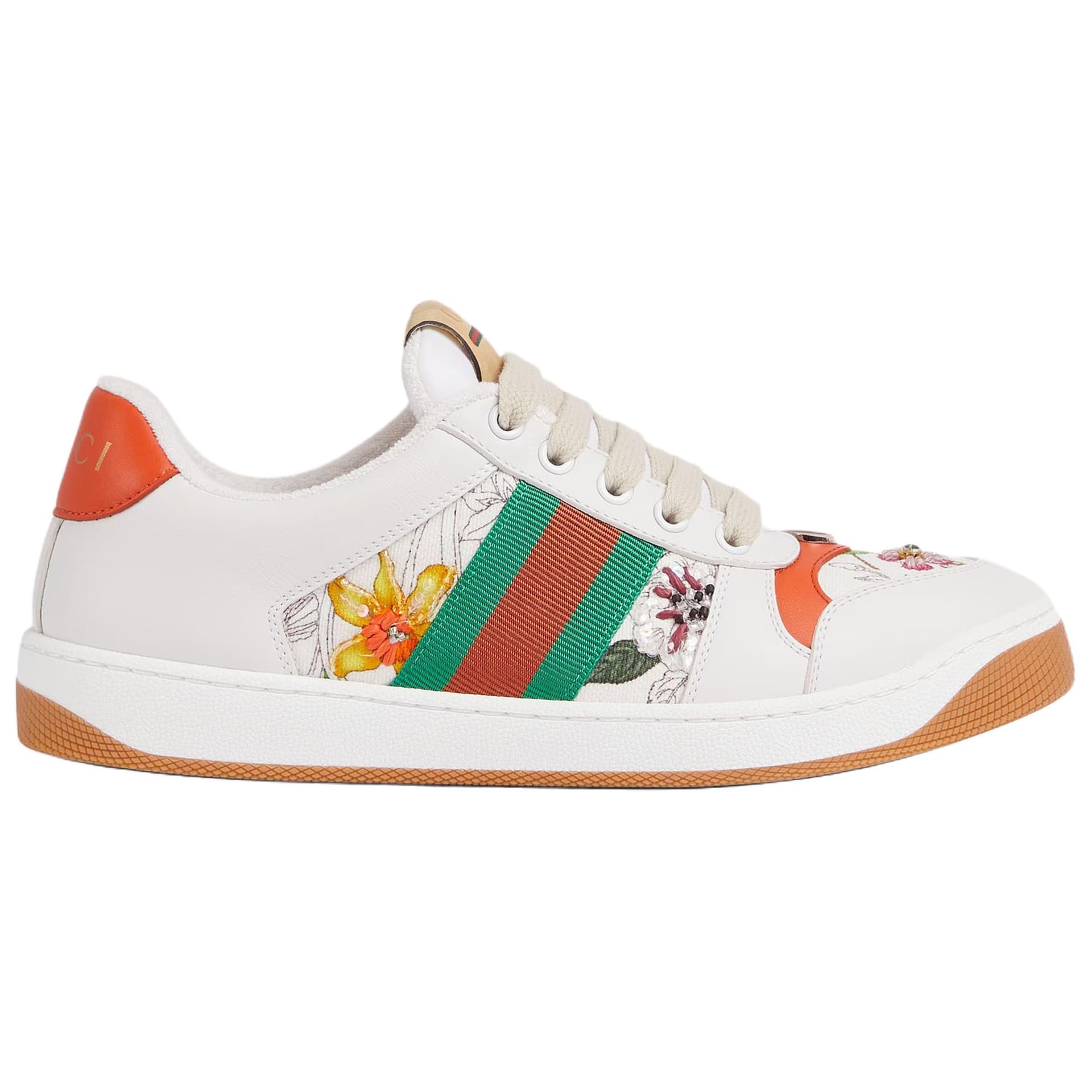 Кроссовки Gucci Screener Floral Low Top Sneakers White - изображение 2
