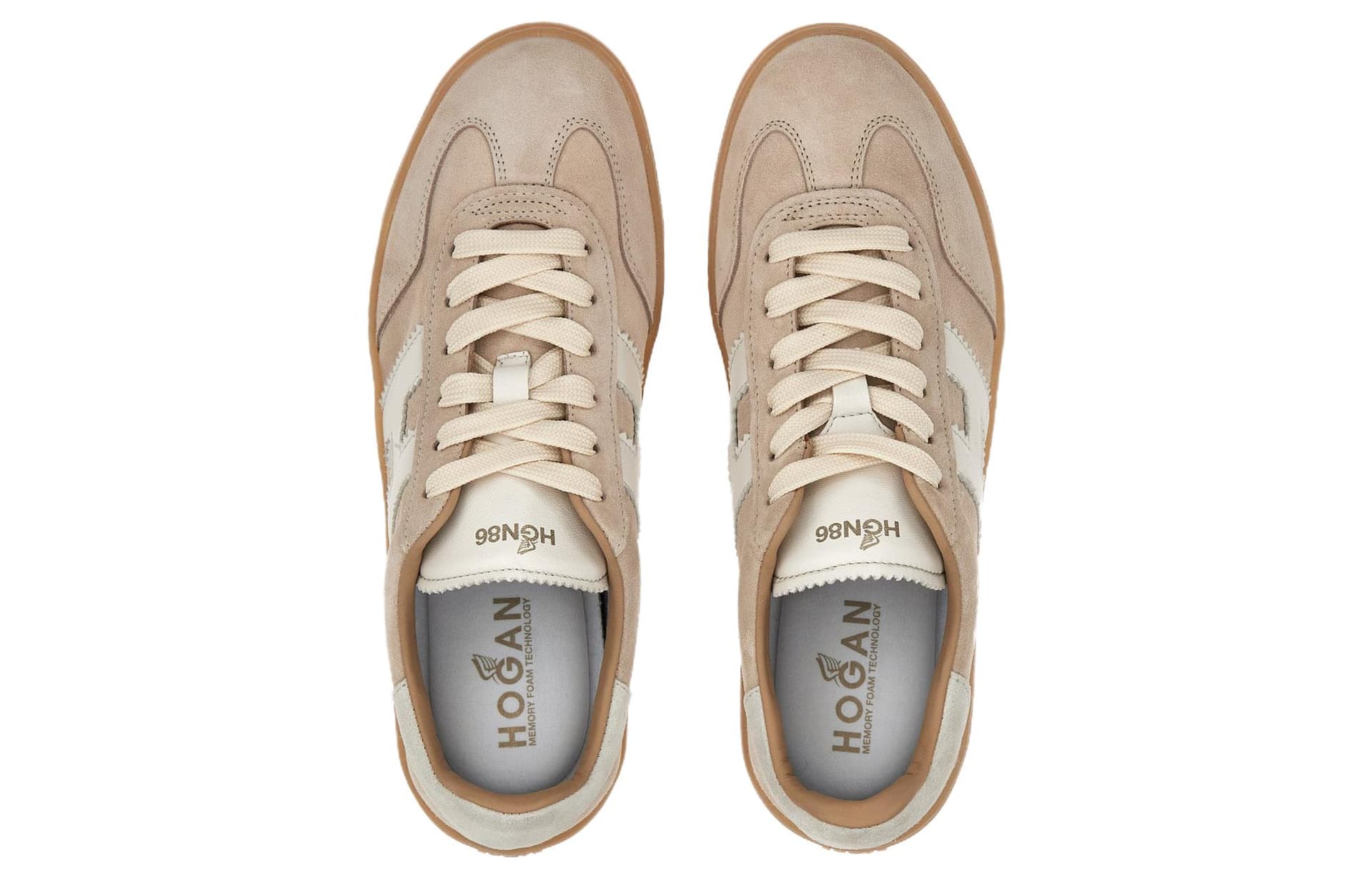 Кроссовки HOGAN Cool Artificial Suede Низкие Кроссовки для Скейтбординга Женские Бежевые - изображение 3