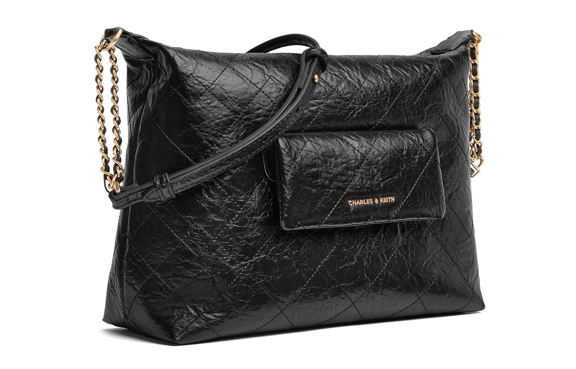 Сумка через плечо CHARLES&KEITH Сумка-тоут через плечо средний размер женская Black/Кремово-молочный белый - изображение 2