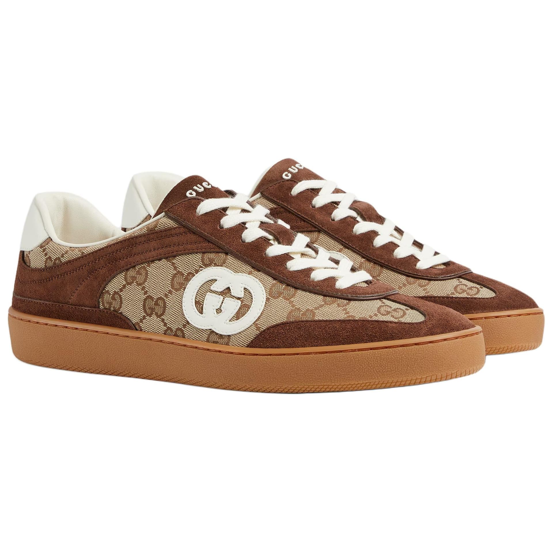 Кроссовки Gucci Interlocking Low Brown - изображение 3