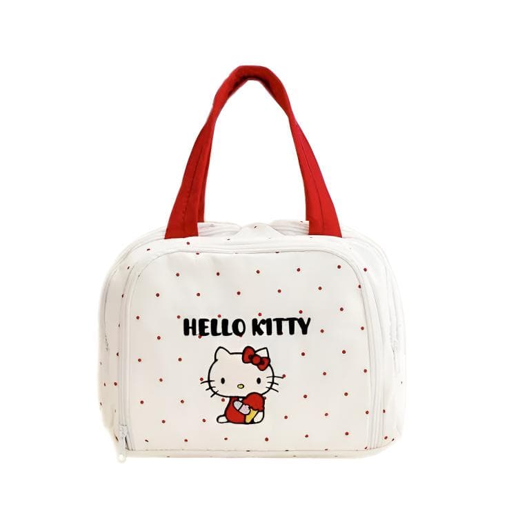 Sanrio Hello Kitty Модный принт Портативный Гороховый узор Милый мультяшный Полиэстер Дорожные органайзеры Женский Белый - изображение 1