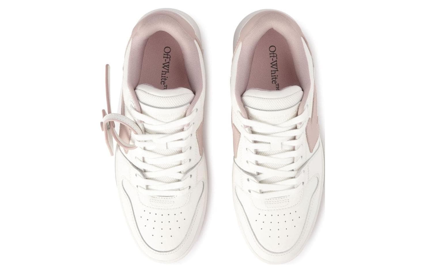 Кроссовки OFF-WHITE Out Of Office 100% кожа Удобно и модно низкие кроссовки женские Бело-розовый - изображение 4