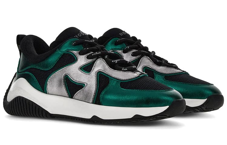 Кроссовки Hogan H597 Silver Black Green - изображение 3