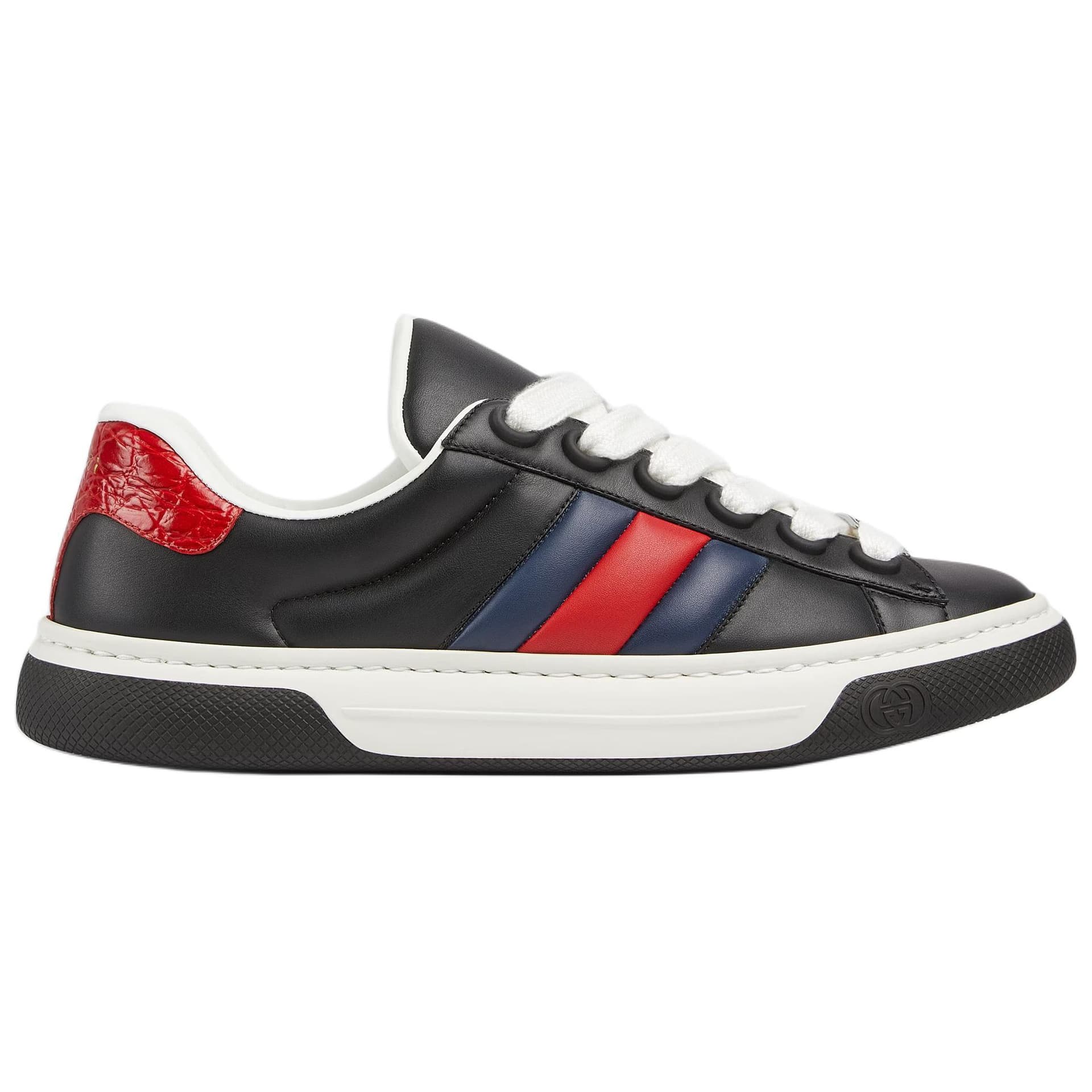 Кроссовки Gucci Ace Leather Low Top Sneakers Black - изображение 2