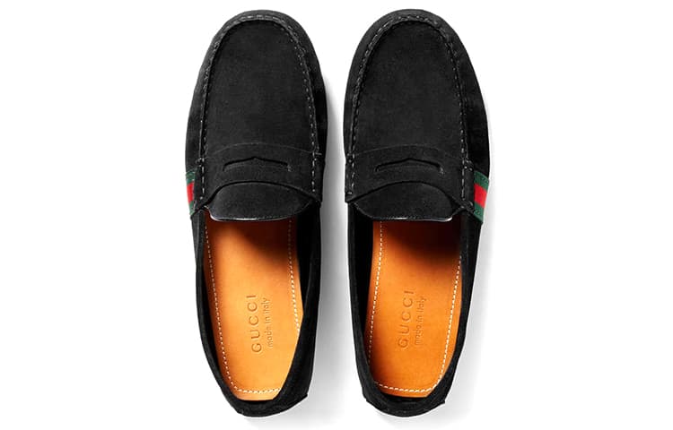 Gucci Suede Fashion Sneakers Black - изображение 3