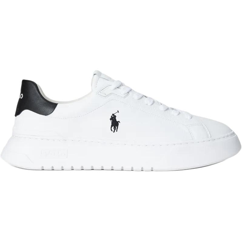 Кроссовки Polo Ralph Lauren RLite Корт Выгорающая печать Кожа Низкие Кроссовки для скейтбординга Мужские Белые Черные Каблук TAB - изображение 2