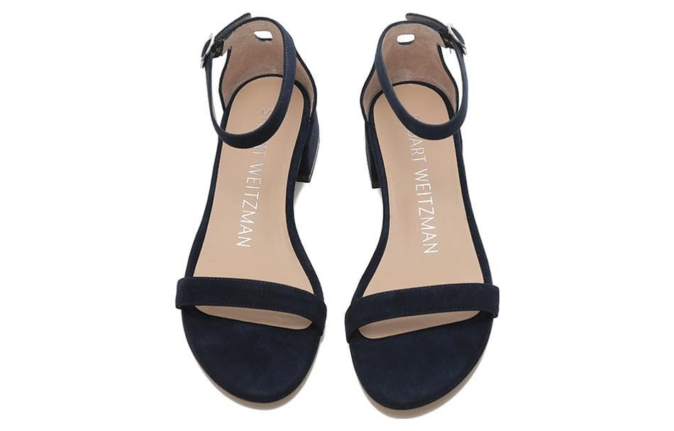 Шлёпанцы Stuart Weitzman Sw Искусственная замша Одиночные Шнуровые Сандалии Женские Темно-синие - изображение 4