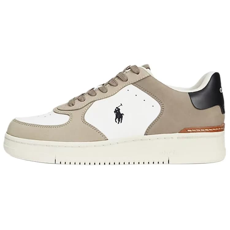Кроссовки Polo Ralph Lauren Masters Корт Кожа Низкий Топ Скейтборд Обувь Мужская Светлый Умбра - изображение 1